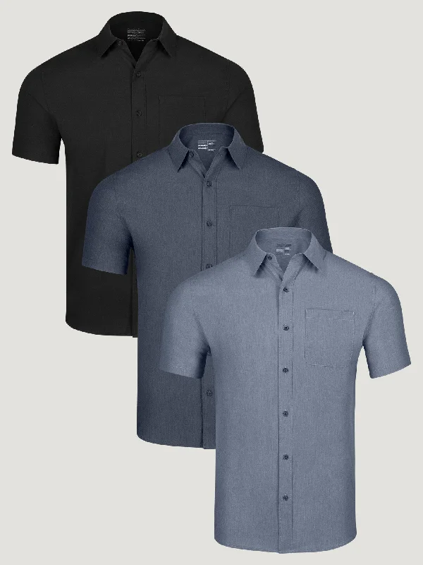 Short Sleeve Stretch Button Up Best Sellers 3-Pack Dynamic Men's Glow