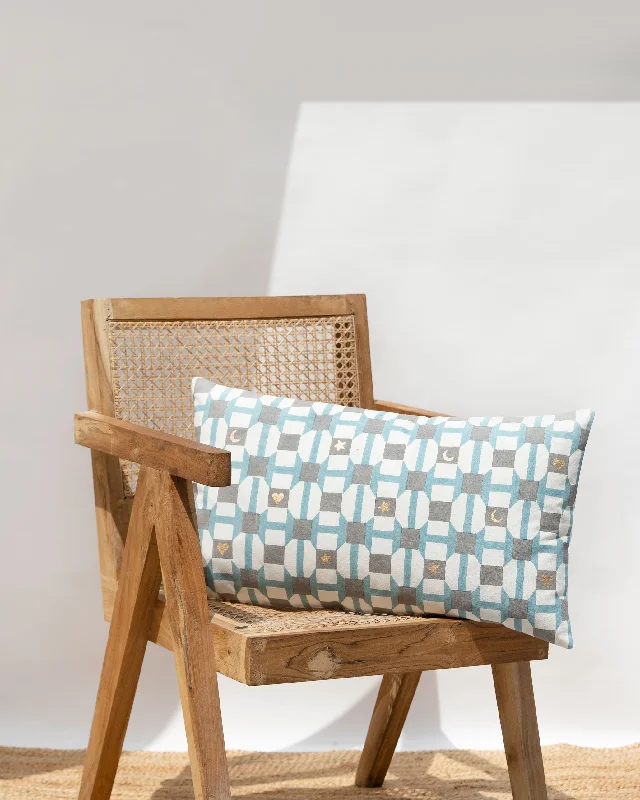 Reo Cushion Cover - Blue Modern Men's 